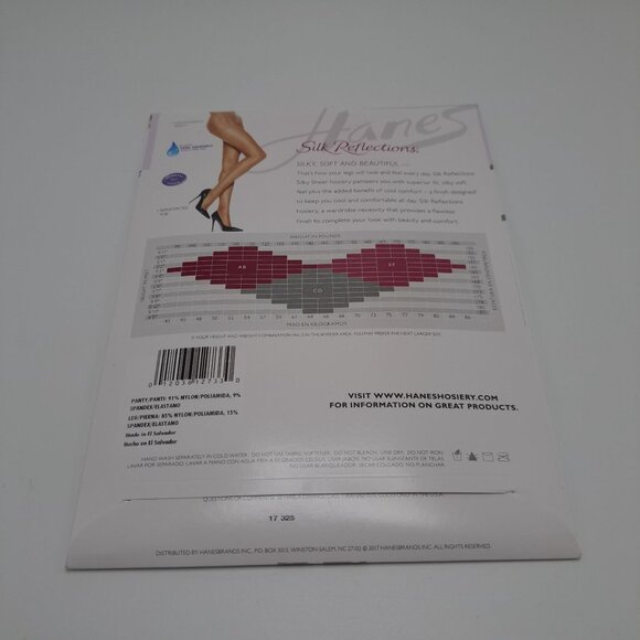 Hanes Silk Reflections Silky Sheer Pantyhose Non-Control Top AB Brown - Picture 7 of 14
